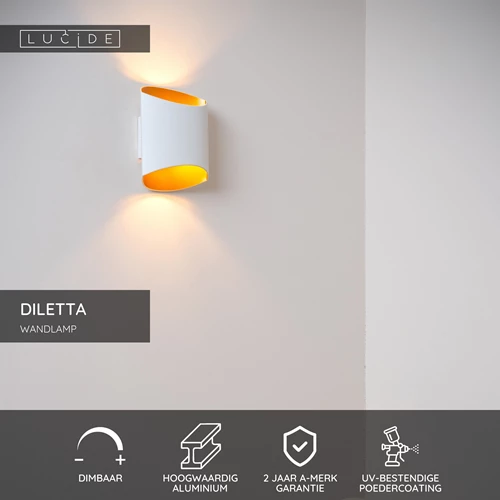 Lucide DILETTA - Wandlamp - 1xG9 - Wit - USP